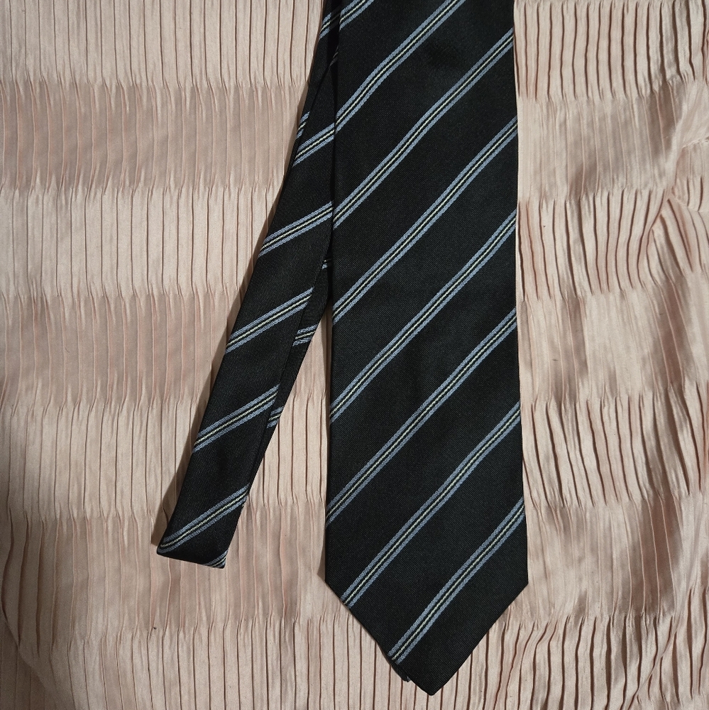Black and Gray Striped Tie